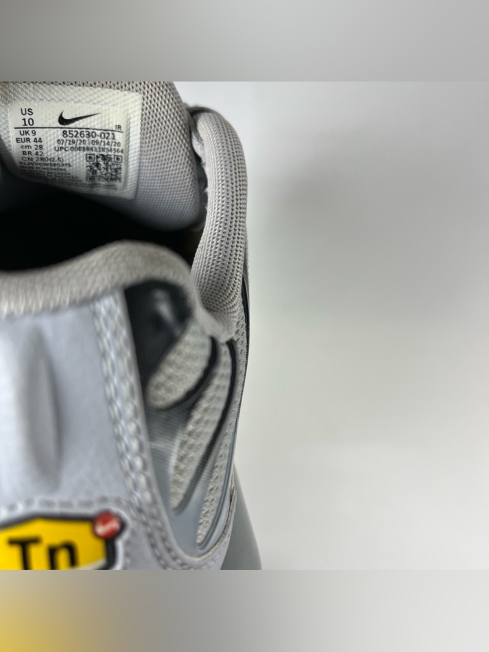 SOLD Nike Air Max Plus Tn Wolf Grey Sneakers Shoes 852630-021 Men’s 10 - Picture 14 of 14